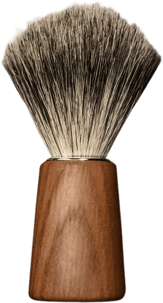 Pincel de barbear com cabo em madeira